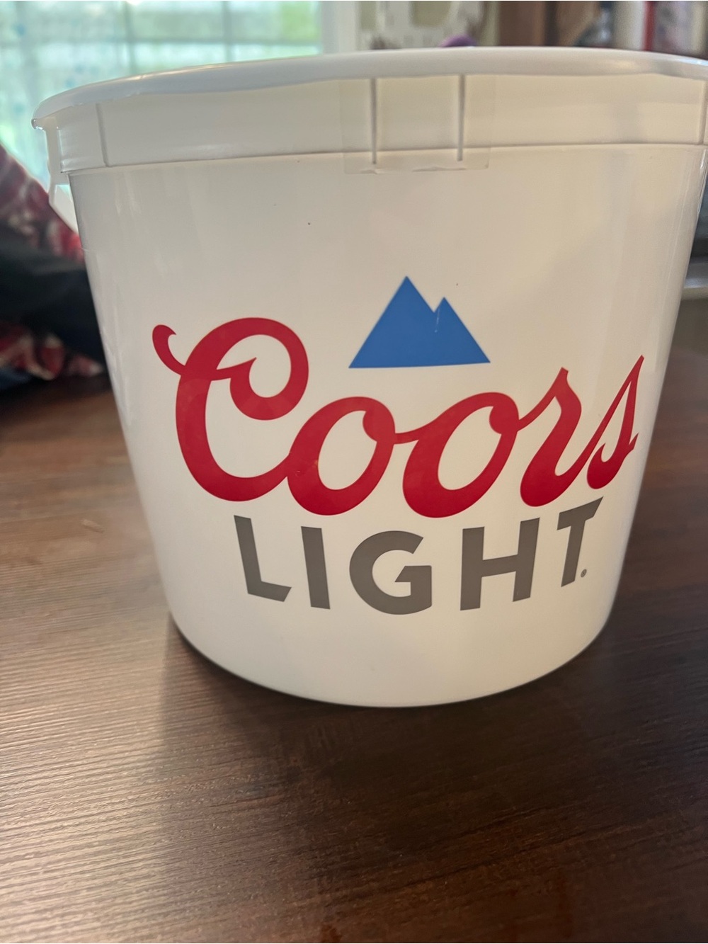 Coors Light Branded White Bucket with Red Logo #800